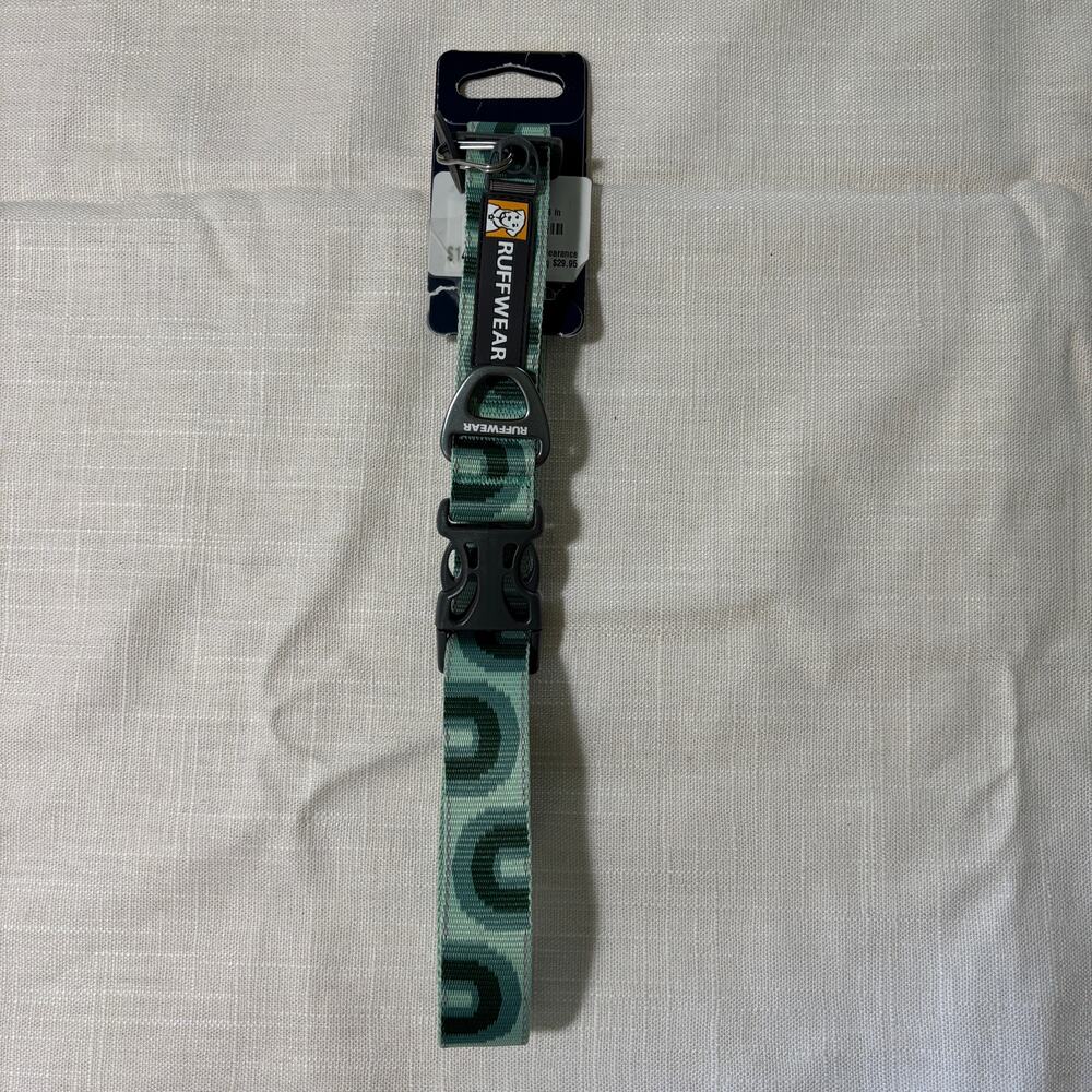 Ruffwear Crag Dog Collar Grassy Oxbow 20-26 Green Adjustable NWT